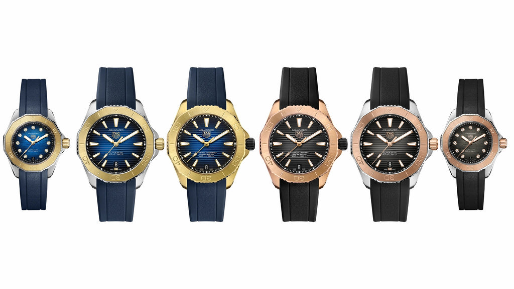 Tag Heuer Aquaracer Professional 200 Automatic 18K Yellow Gold Blue Dial Blue Rubber Strap Watch for Men - WBP5152.FT6210