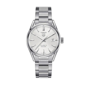 Tag Heuer Carrera Automatic Caliber 5 White Dial Silver Steel Strap Watch for Men - WAR211B.BA0782
