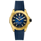 Tag Heuer Aquaracer Professional 200 Automatic 18K Yellow Gold Blue Dial Blue Rubber Strap Watch for Men - WBP5152.FT6210