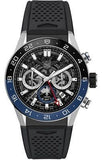 Tag Heuer Carrera Automatic Chronograph Steel & Ceramic Black Dial Black Rubber Strap Watch for Men - CBG2A1Z.FT6157