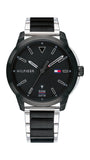 Tommy Hilfiger Sneaker Quartz Black Dial Two Tone Steel Strap Watch for Men - 1791619