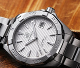 Tag Heuer Aquaracer Automatic 41mm White Dial Silver Steel Strap Watch untuk Pria - WAY2111.BA0928
