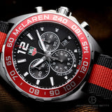 Tag Heuer Formula 1 McLaren Limited Edition Quartz Chronograph Black Dial Two Tone NATO Strap Watch for Men - CAZ1112.FC8188