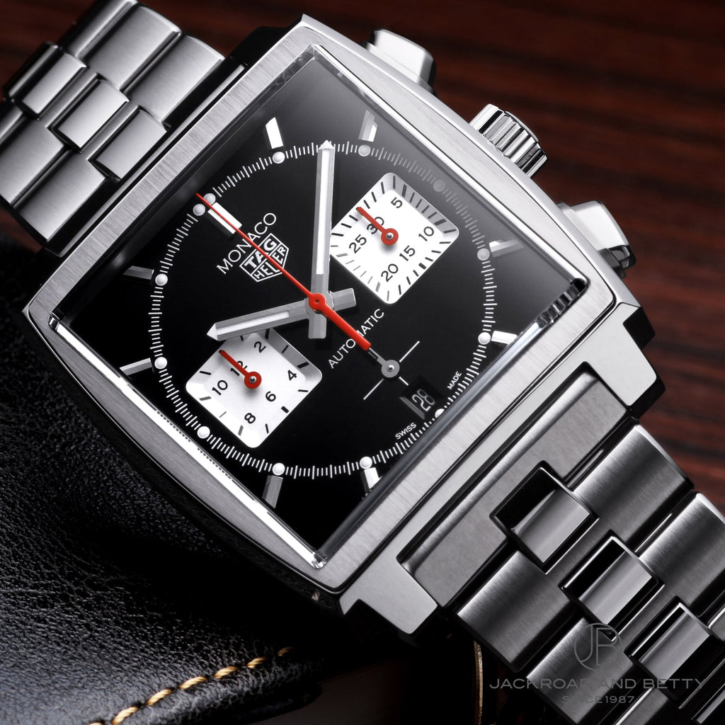 Tag Heuer Monaco Automatic Chronograph Black Dial Silver Steel