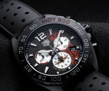 Tag Heuer Formula 1 Indy 500 Edisi Terbatas Chronograph Black Dial Black Rubber Strap Watch untuk Pria - CAZ101AD.FT8024