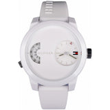 Tommy Hilfiger Denim White Dial White Rubber Strap Watch for Men - 1791558