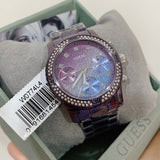 Guess Confetti Diamonds Purple Dial Purple Steel Strap Watch for Women - W0774L4