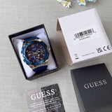 Guess Genesis Multi Function Analog Blue Dial Blue Rubber Strap Watch For Men - W1254G1