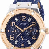 Guess Jet Setter Analog Blue Dial Blue Denim Strap Watch For Women - W0289L1