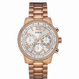 Guess Mini Surprise Analog Silver Dial Rose Gold Steel Strap Watch For Women - W0623L2