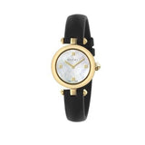 Gucci Diamantissima Mother of Pearl Dial Black Leather Strap Watch For Women - YA141505