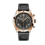 Breitling Super Avi B04 Chronograph GMT 46 P-51 Mustang Grey Dial Black Leather Strap Watch for Men - RB04451A1B1X1