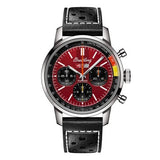 Breitling Top Time B01 Chevrolet Corvette Red Dial Black Leather Strap Watch for Men - AB01761A1K1X1