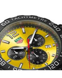 Tag Heuer Formula 1 Chronograph 41mm Yellow Dial Yellow Rubber Strap Watch for Men - CAZ101AM.FT8054