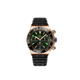 Breitling Super Chronomat B01 44 Green Dial Black Rubber Strap Watch for Men - RB01361A1L1S1