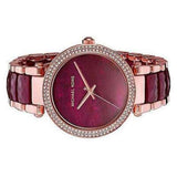 Michael Kors Parker Maroon Dial Two Tone Steel Strap Watch for Women - MK6412