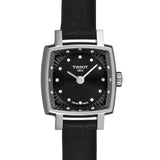Tissot Lovely Square Quartz Diamonds Black Dial Jam Tangan Tali Kulit Hitam Untuk Wanita - T058.109.16.056.00
