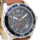 Coach Kent Blue Dial Brown Leather Strap Watch for Men - 14602560