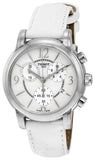 Tissot Dressport Chronograph Mother of Pearl Dial White Leather Strap Watch for Women - T050.217.17.117.00