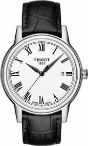 Tissot T Classic Carson White Dial Black Leather Strap Watch for Men - T085.410.16.013.00