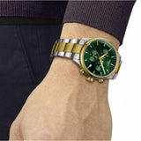 Tissot T Sport Chrono XL Classic Green Dial Two Tone Steel Strap Watch for Men - T116.617.22.091.00
