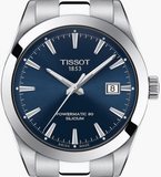 Jam Tangan Pria Tissot Gentlemen Powermatic 80 Silicium Blue Dial Silver Steel Strap - T127.407.11.041.00