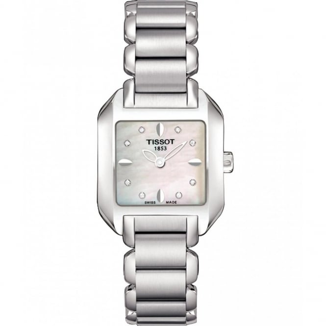 Tissot T Wave Diamonds Mother of Pearl Dial Silver Steel Strap 