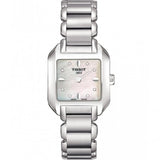 Tissot T Wave Diamonds Mother of Pearl Dial Silver Steel Strap Watch for Women - T02.1.285.74