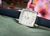 Tissot Lovely Square Silver Dial Jam Tangan Tali Kulit Biru Untuk Wanita - T058.109.16.031.00