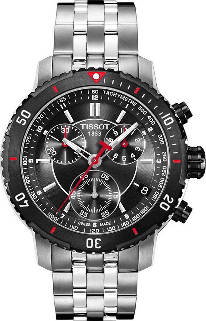 Tissot PRS 200 Chronograph Grey Dial Silver Steel Strap Watch For Men - T067.417.21.051.00