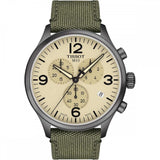 Tissot T Sport Chrono XL Beige Dial Khakhi Green Nylon Strap Watch for Men - T116.617.33.267.00