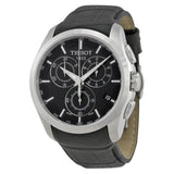 Tissot T Classic Couturier Chronograph Black Dial Black Leather Strap Jam Tangan Untuk Pria - T035.617.16.051.00