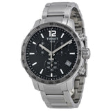 Tissot Quickster Chronograph Jam Tangan Tali Baja Perak Dial Hitam Untuk Pria - T095.417.11.067.00
