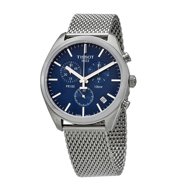 Tissot pr 100 2025 chronograph mesh men's watch