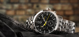 Tissot PRC 200 Chronograph Black Dial Silver Steel Strap Watch For Men - T114.417.11.057.00