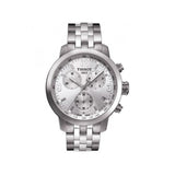 Tissot PRC 200 Chronograph Quartz Silver Dial Silver Steel Strap Jam Tangan Untuk Pria - T055.417.11.037.00
