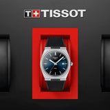 Tissot PRX Quartz Blue Dial Black Rubber Strap Watch For Men - T137.410.17.041.00