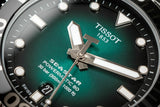 天梭 Seastar 1000 Powermatic 80 绿色表盘银色钢表带男士手表 - T120.407.11.091.01