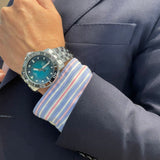 天梭 Seastar 1000 Powermatic 80 绿色表盘银色钢表带男士手表 - T120.407.11.091.01