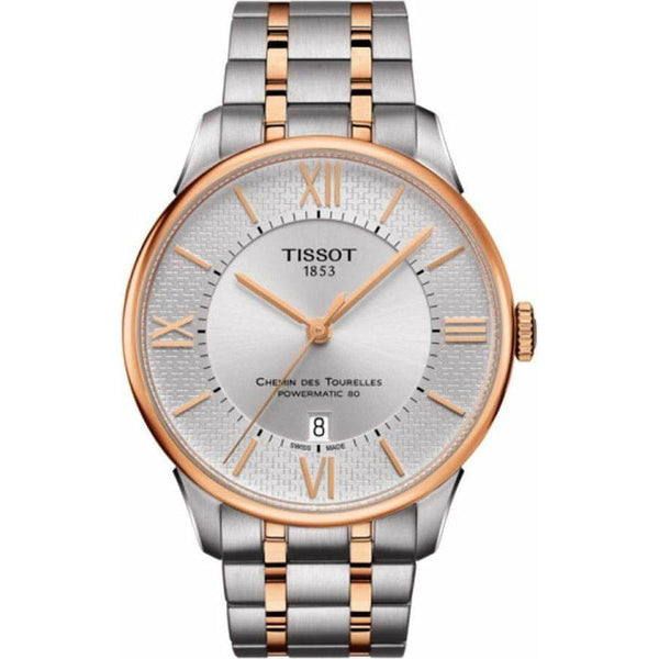 Tissot Chemin des Tourelles Powermatic 80 Helvetic Pride Silver Dial Two Tone Steel Strap Watch for Men - T099.407.22.038.01
