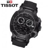 Tissot T Race Chronograph Black Dial Black Rubber Strap Watch for Men - T048.417.37.057.00