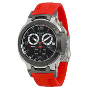 Tissot T Race Chronograph Black Dial Red Rubber Strap Watch for Men - T048.417.27.057.01