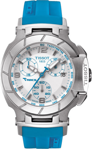 Tissot T Race Chronograph White Dial Brown Rubber Strap Watch for Women - T048.217.17.017.02