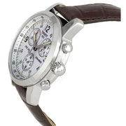 Tissot T Race PRC 200 Chronograph White Dial Brown Leather Strap Watch for Men -  T17.1.516.32