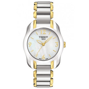 Tissot T Wave Mother of Pearl Dial Two Tone Steel Strap Watch for Women - T023.210.22.117.00