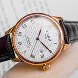 Tissot Le Locle Powermatic 80 Silver Dial Brown Leather Strap Jam Tangan Untuk Pria - T006.407.36.033.00