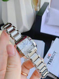 Tissot T Wave Diamonds Mother of Pearl Dial Silver Steel Strap Watch for Women - T02.1.285.74