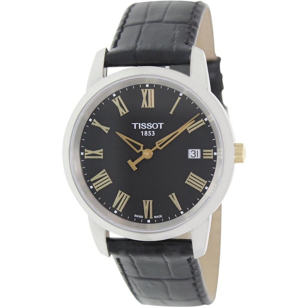 Tissot T Classic Dream Black Dial Black Leather Strap Watch for Men