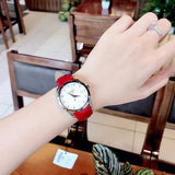 Tissot Couturier Lady Silver Dial Red Leather Strap Watch for Women - T035.210.16.031.01