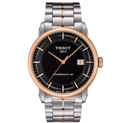Tissot Luxury Powermatic 80 Black Dial Silver Steel Strap Watch For Men - T086.407.22.051.00